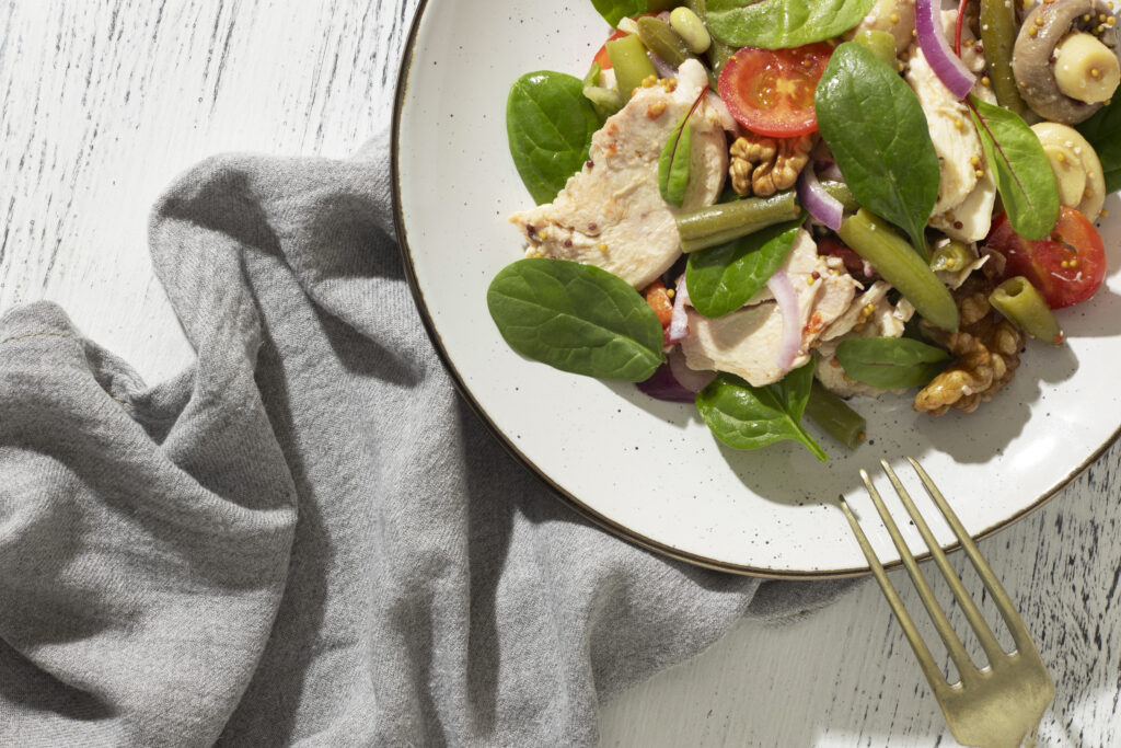 Picture of a plate with healthy food.